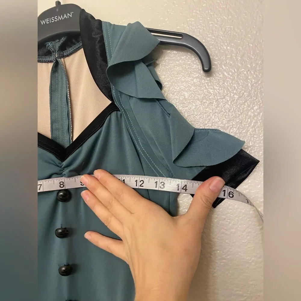 WEISSMAN Dance Costume sage green leotard dress It Don’t Mean A Thing 10215 LC